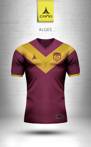 Alges in maroon/gold