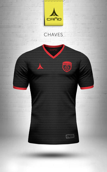 Chaves in black/red