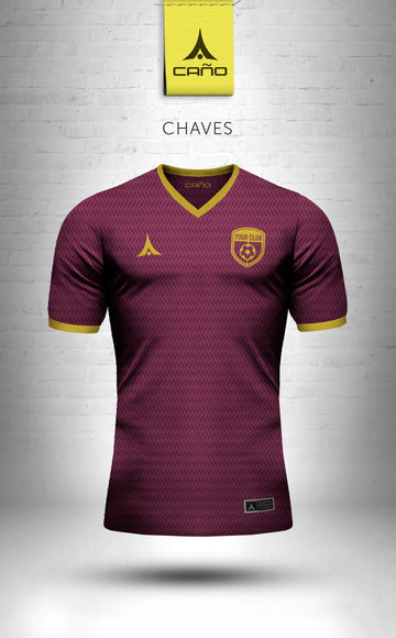 Chaves in maroon/gold