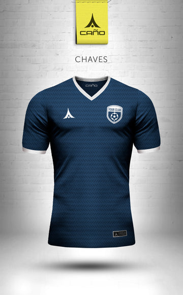 Chaves in navy/white